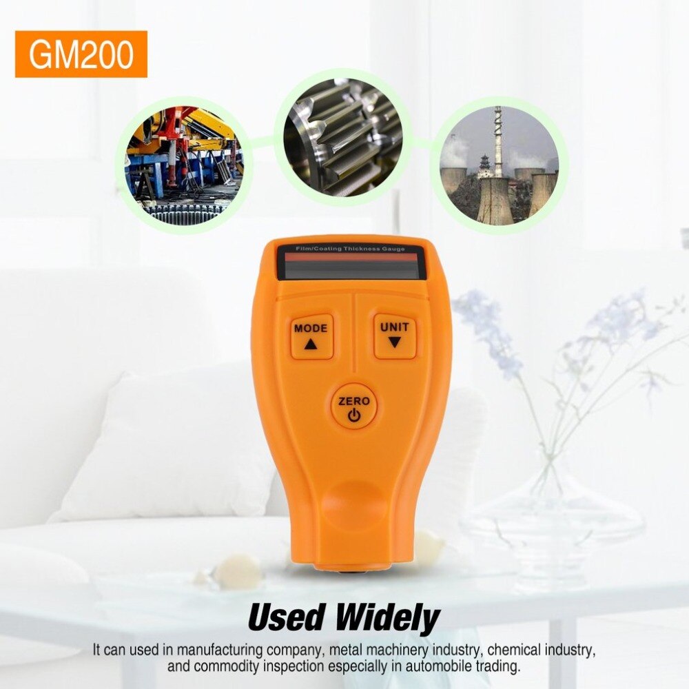 GM201 paint thickness tester Min LCD Digital Automotive Car Paint Coating Thickness Gauge Meter Probe Tester Measuring Tool