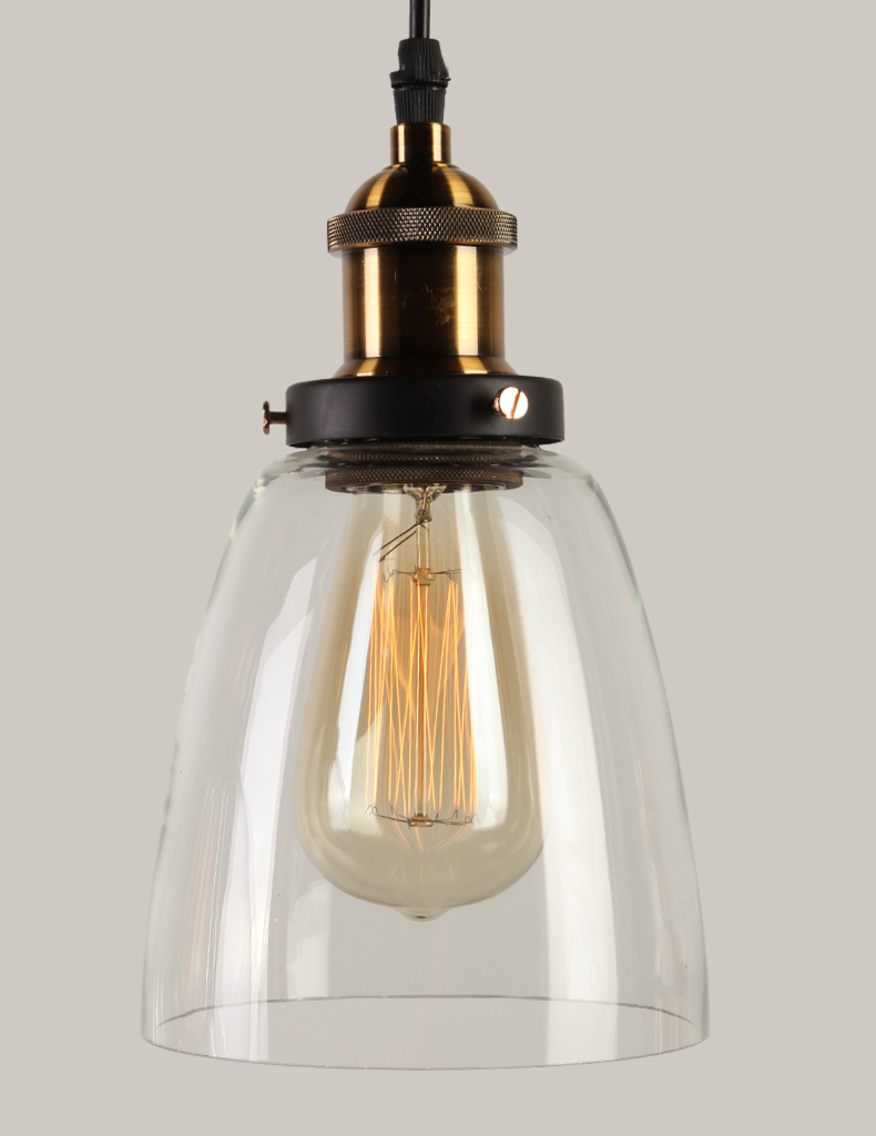 Jahrgang Anhänger Lichter Glas Anhänger Lampen Dachgeschoss Industrie Hängen Lampe rauchig Grau Lamparas De Techo Colgante Moderne Glanz Pendent: transparent-A 14CM