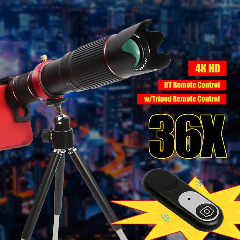 ALLOYSEED Universal 4K HD 36X Optical Zoom Camera Lens Telephoto Lens Mobile Telescope Phone for Smartphone Cellphone lente