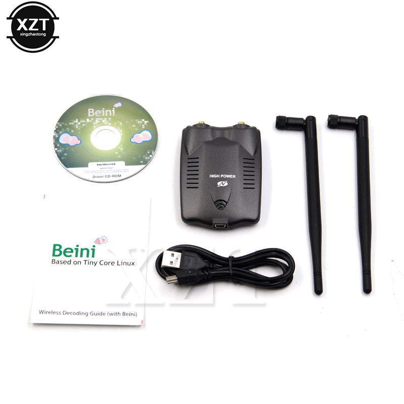 N9100 Beini Draadloze USB Wifi Adapter Ralink 3070 Verhogen Computer Signaal Netwerkkaart 3000mW High Power Met 2 * antenne