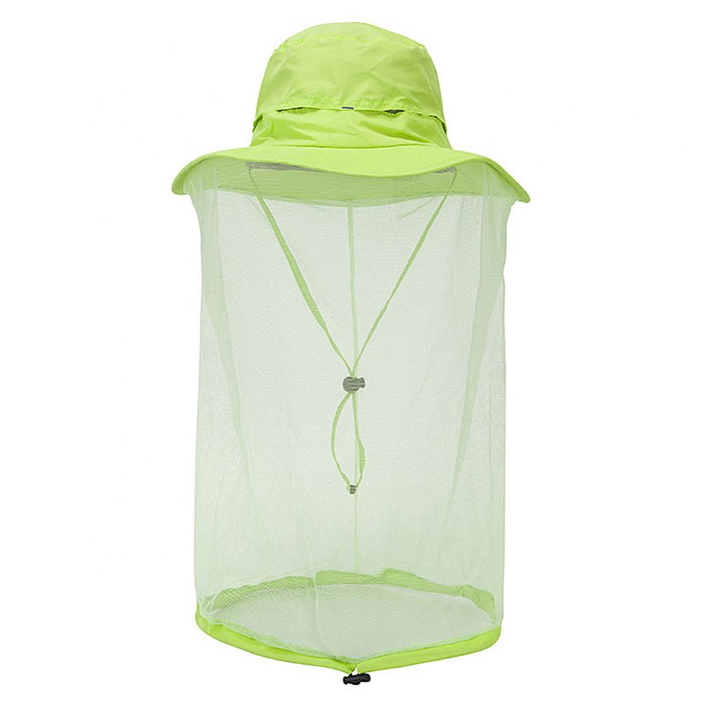 Sombrero de apicultura Unisex, malla mosquitera, máscara de red antimosquitos, antiinsectos, cabeza, máscara de protección facial, gorra de pesca al aire libre: Green