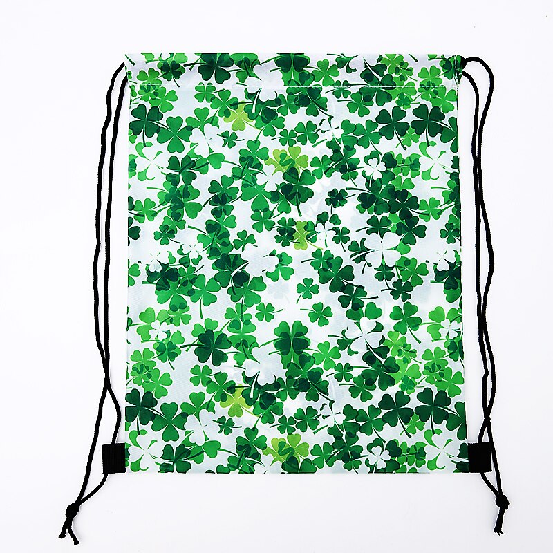 sports Drawstring Backpack,Saint Patrick's Day , storage bag printed polyester bundle pocket: GC-073