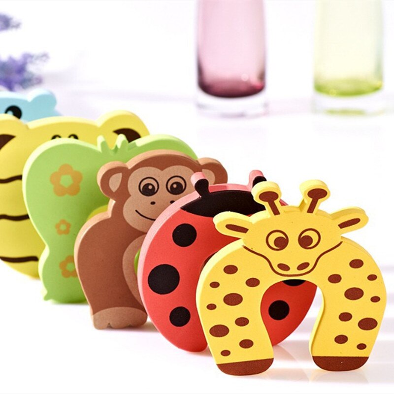 10pcs/Lot Child Kids Baby Animal Cartoon Door Jammers Stop Stopper Holder Lock Safety Guard Finger Atrq0073