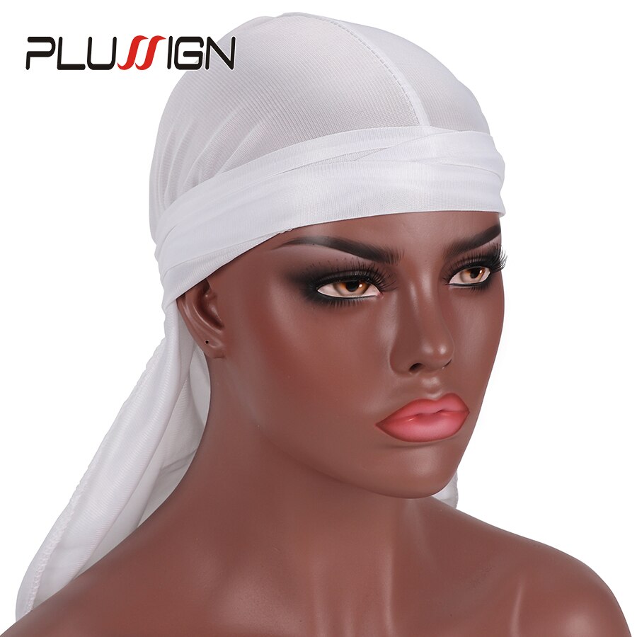 Plussign-Bandana brillante para hombre, du-rag turbante, diadema de pirata, accesorios para el cabello