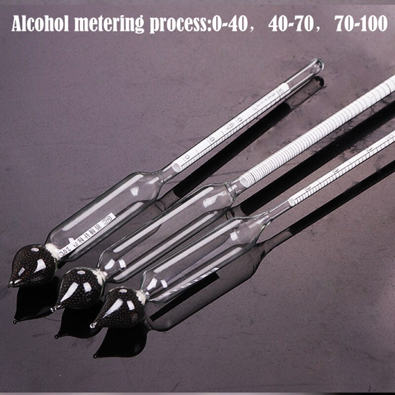 Alcohol Meter Wine Concentration Meter Alcohol Instrument Hydrometer Tester With Measuring Cylinder Thermometer 0-100%