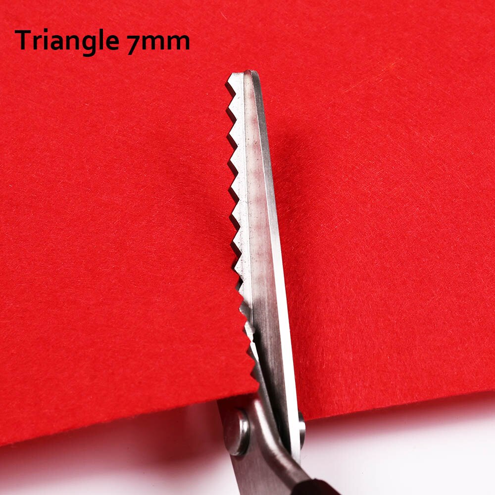 INNE Tailor Scissors Needlework Sewing Scissor Fabric Zigzag Shape Craft With Round Triangular teeth Tooth DIY Shears Leather: Triangle 7mm