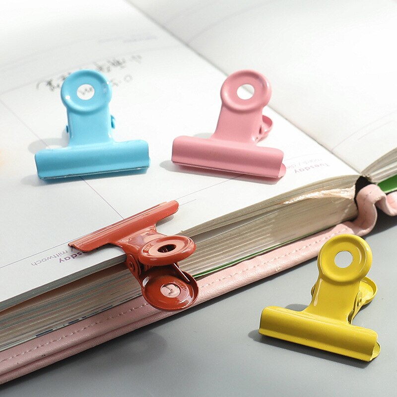 1 pc kleurrijke clips ronde metalen klem clips voor het inbinden van bestanden school kantoorbenodigdheden schrijfwaren bullet stippel dagboek