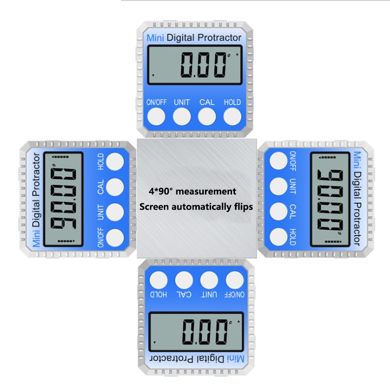 Mini goniómetro electrónico de 360 °, transportador Digital de alta precisión, inclinómetro, medidor de ángulo de nivel Digital, caja de medición