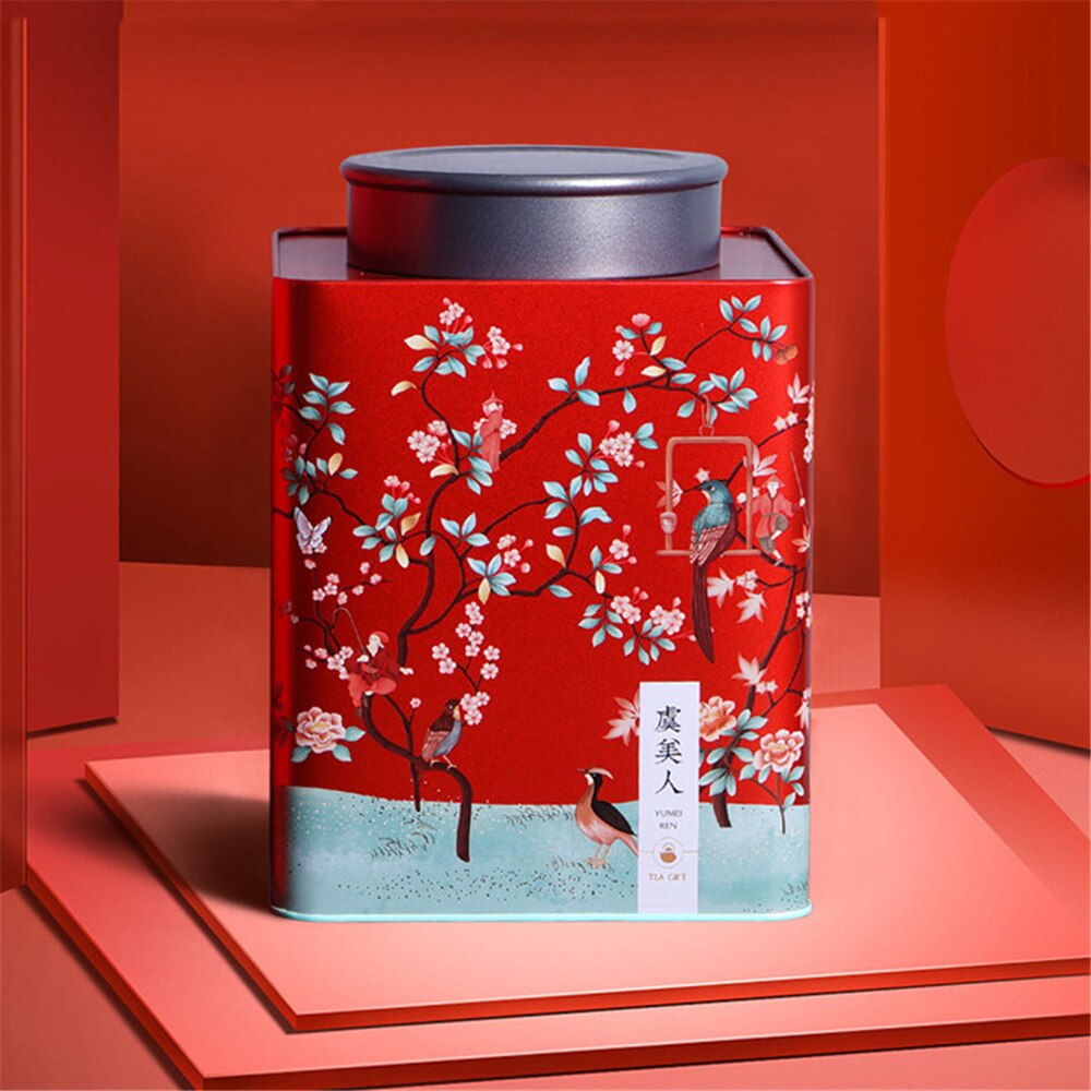 1pcs Metal Tea Tin Box Metal Tin Can Bucket Empty Tin Can Square Biscuit Tin Case Candle Tin Containers Tin Caddy Storage