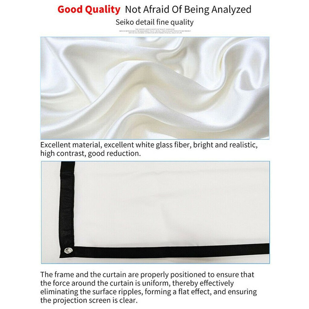 3D HD Foldable 100/120inch Projector Screen 4:3 Anti-Crease Projection Movies Screen For Home Outdoor Screen Canvas