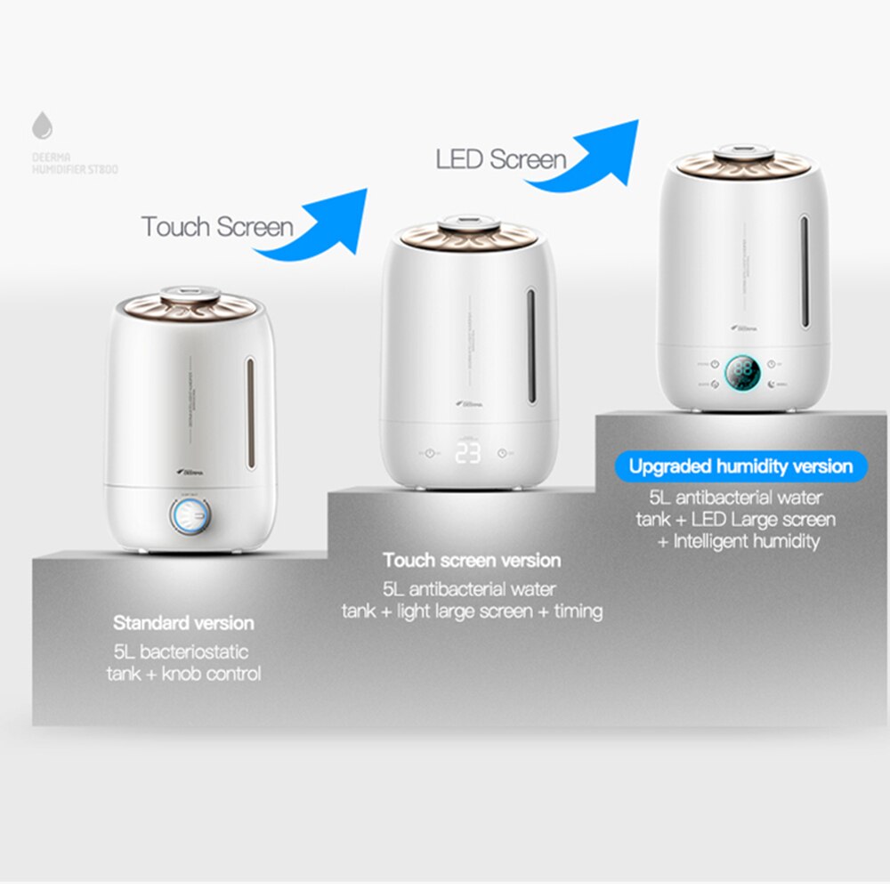 Deerma DEM-F500 Air Humidifier Ultrasonic 5L Quiet Aroma Mist Maker Led Touch Screen Timing Function Home Water Diffuser