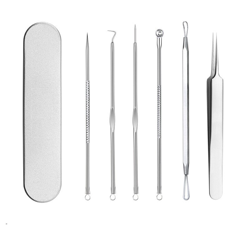 4-8pcs Acne Pin Pimple Extractor Risk Free Pimple Pin Stainless Steel Blackhead Remover Pimple Extractor Facial Care Tools: Set F
