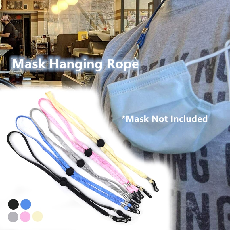 Ceinture creuse Durable 64cm visage bouclier cordes Anti-perte fronde réutilisable sans trace confortable nouvelle pendaison cou Style masque lanière