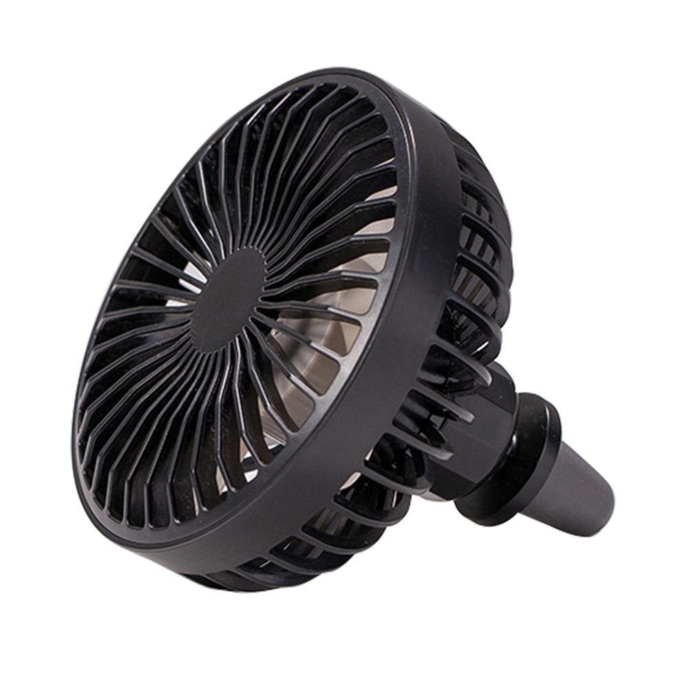 Ventilador giratorio de 360 grados para coche, luces LED de colores y potencia USB, ventilador de aire de refrigeración potente montado en la rejilla de ventilación