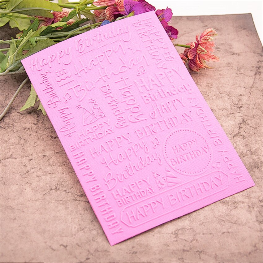 12.8 x 17.6cm tekstpregede kartlegger plast dunke scrapbooking mal fondant innrykk kake fotoalbum kort lage
