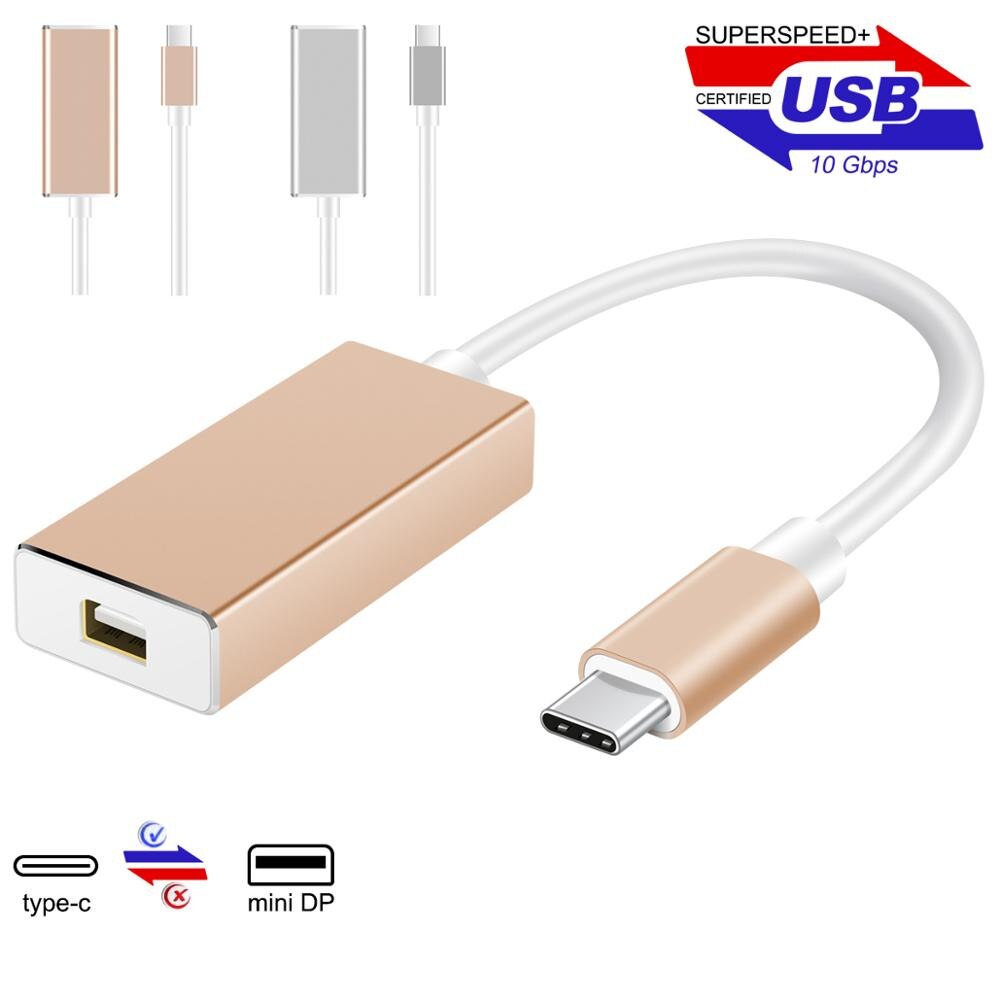 Newest Thunderbolt 3 USB-C to Mini DisplayPort Converter 4K@60HZ Type-C to Mini DP Adapter for MacBook