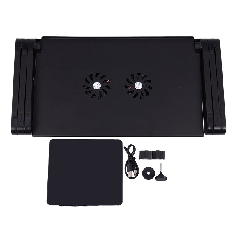 Laptoptafel van aluminiumlegering, opvouwbaar notebook, bureaustandaard met koelventilator, bed, laptoplade, bureau, studeertafel: Default Title