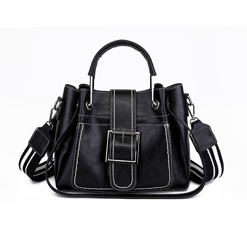 Effen Kleur Pu Lederen Schoudertassen Voor Vrouwen Vrouwelijke Flap Goedkope Vrouwen Crossbody Tas Bolsa Feminina: Black