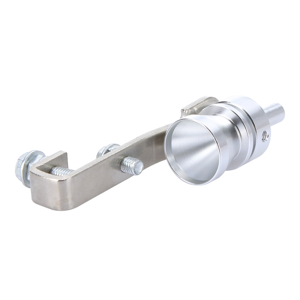 Turbo lyd fløjte udstødningsrør udstødning afblæsningsventil aluminium sølv 10.2 × 1.8cm s