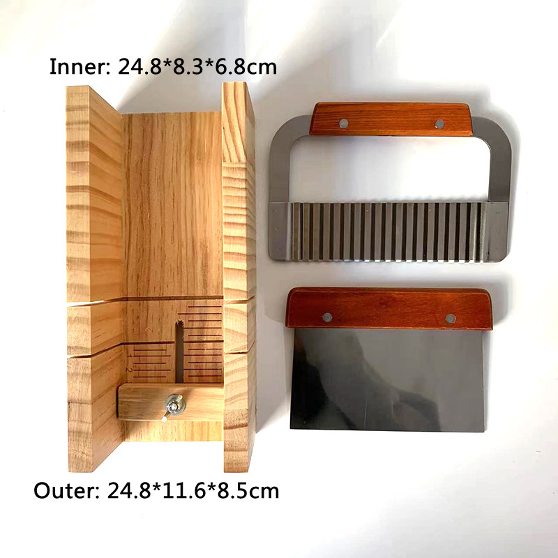 3in1 Manual Soap Kits Adjustable Cutting Loaf Soap Cutters Pine Rectangle Slicer with Stainless Steel Blade Soap Making Supplies: Type F