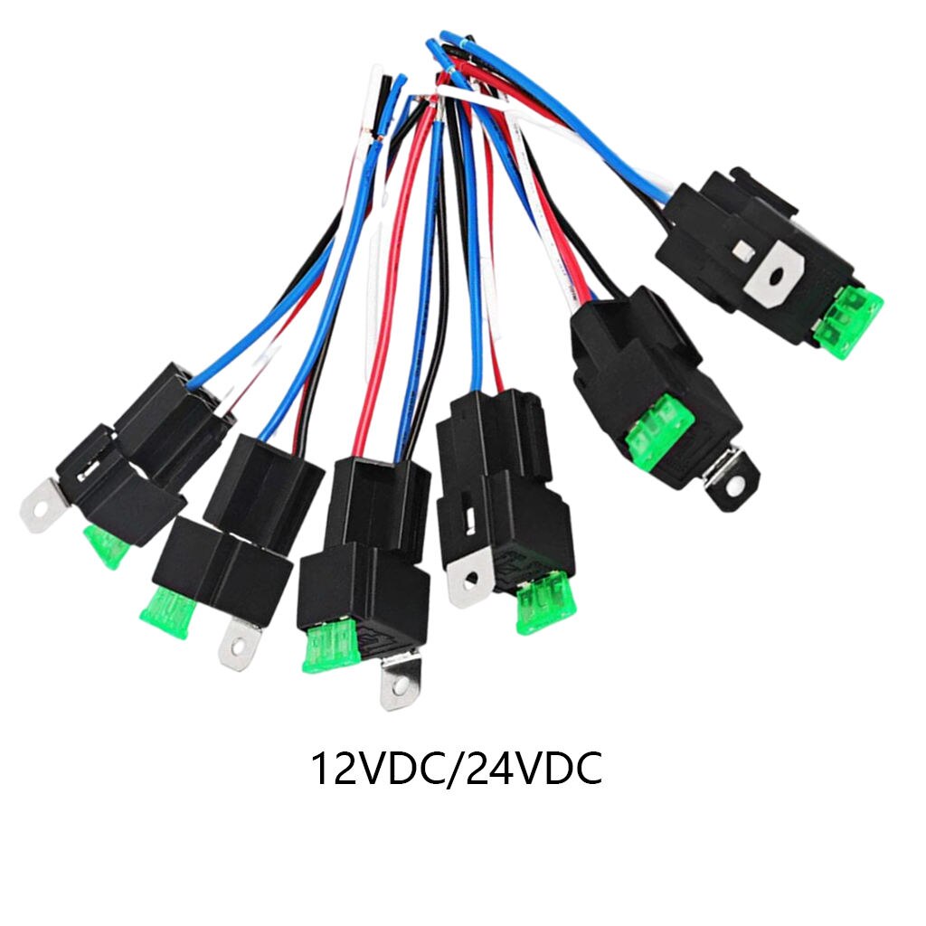6Packs 5 Pin Fuse Relay Switch Harness Set 14AWG 30A Wire Kit