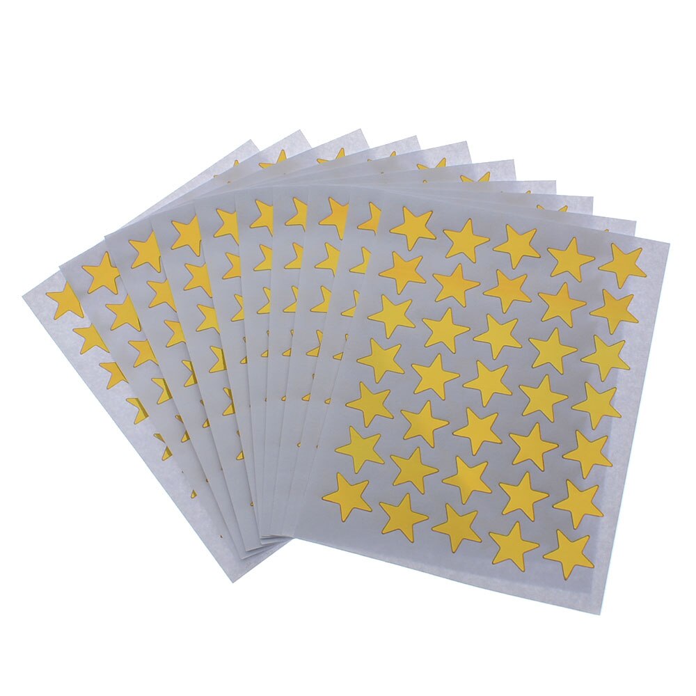 Mini autocollants étoiles couleur or, étiquette de récompense, mignon, papeterie pour enfants élèves, fournitures scolaires, 10 pièces/paquet