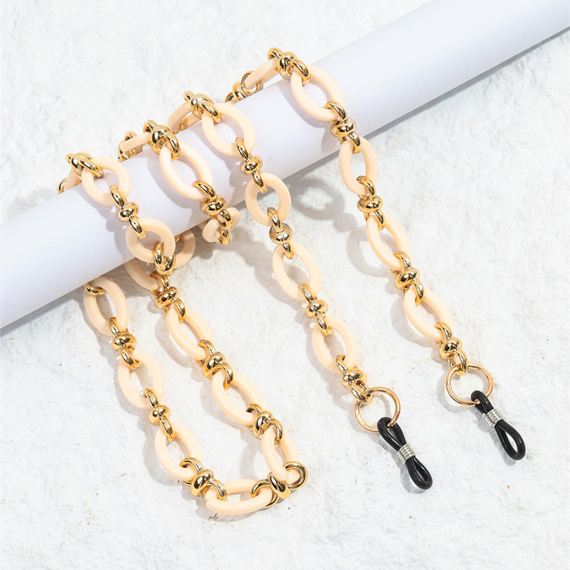 70cm Vintage Acrylic Glasses Chain for Men Women Sunglasses Chains Lanyard Neck Strap Rope Eyeglasses Holder Cord: Dark Grey