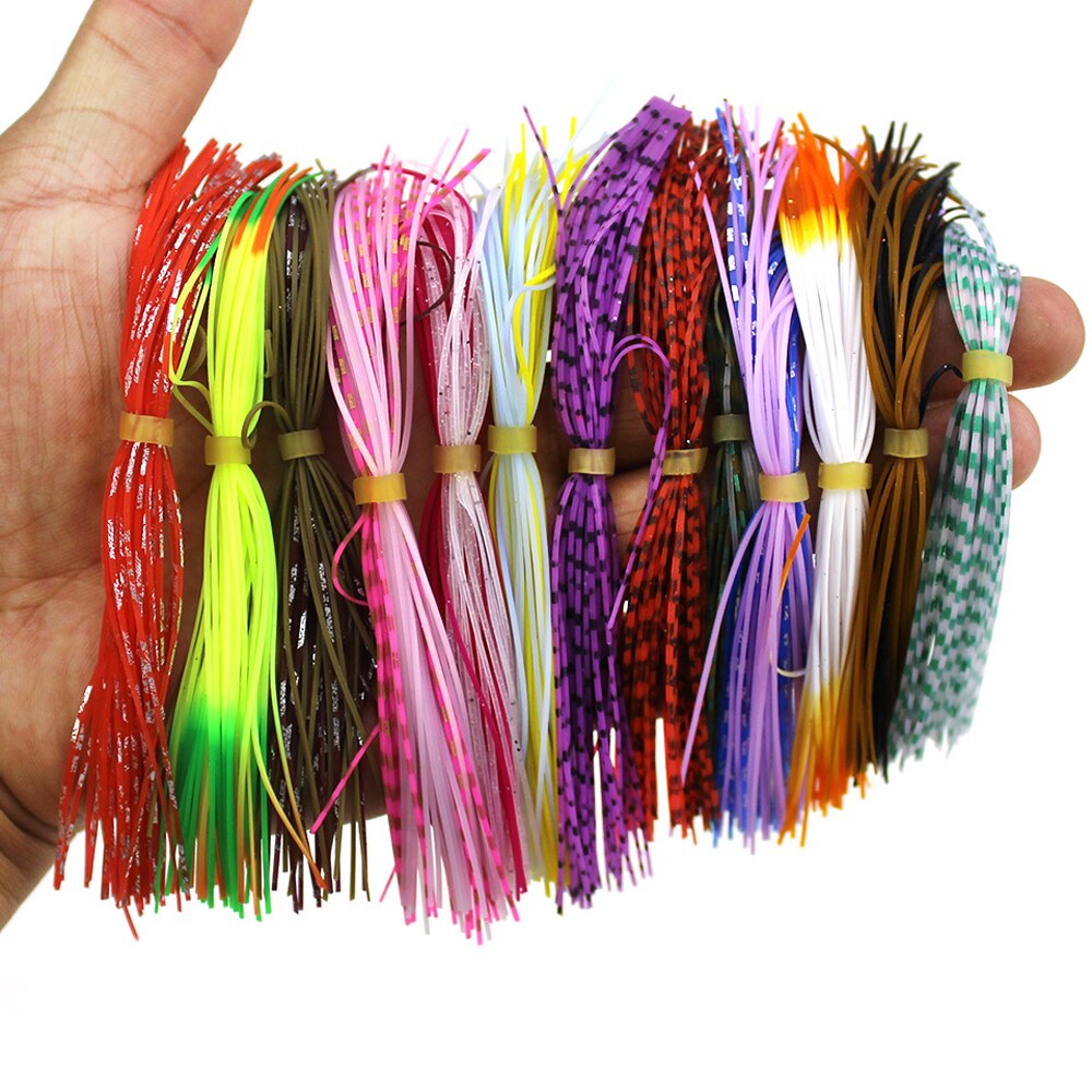 10 Bundels/Lot 13Cm Vliegbindset Rubber Threads Rokken Siliconen Bandjes Voor Flies Kunstaas Baard Draad Gemengde Kleur: Default Title