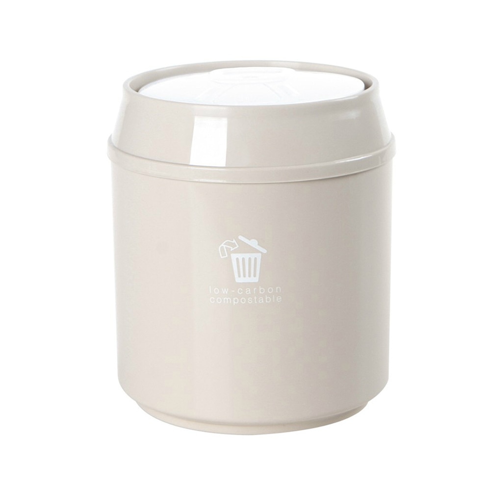 Duwafvalbak kleine prullenbak mini-bureau-asbak afvalbak kleine tafel-prullenbak voor op het bureau auto-prullenbak: Khaki