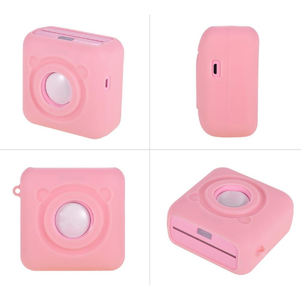 for PeriPage A6 Thermal Printer Soft Silicone Case with Strap Waterproof Anti Dust Shockproof Anti-Scratch Protective Case Cover