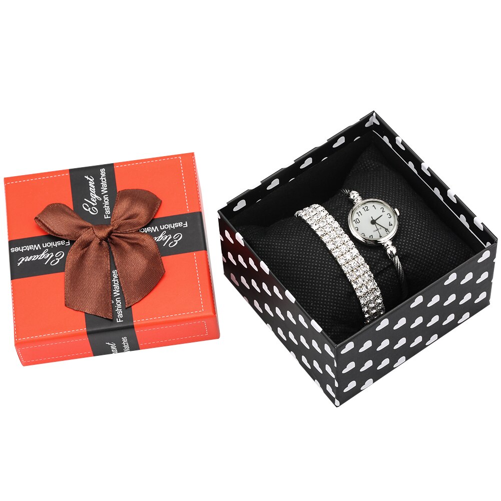 Frauen Uhren Armreif & Armbinde Uhr einstellen Kleine Zifferblatt Stahl Armreif Uhr Armbinde Luxus Damen Relgio Feminino: Armreif Uhr einstellen 33