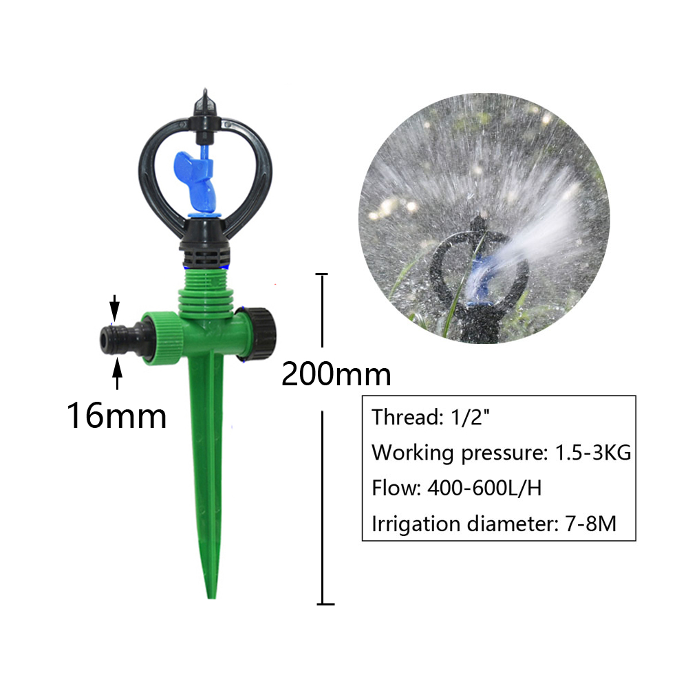 Tuin Gazon Roterende Sprinklers Met Plastic Spike Invoegen Grond Een Utomatische Watering Gras 360 Graden Vortex Water Sprinkler: C