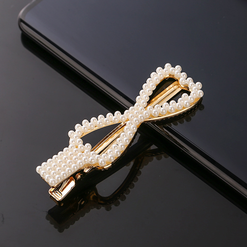 Neue Koreanische Simulierte Perle Barrettes Perlen Geometrische Frauen Haar Clip Griffe Mädchen Schmuck Haar Stifte Haar Zubehör: Koralle rot