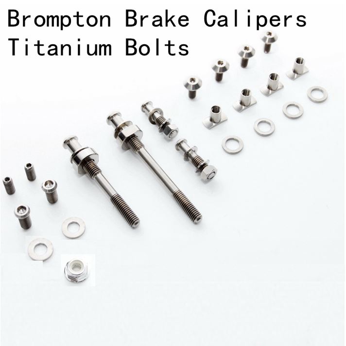 13 stk./sæt cykel caliper clips + bremseklodsebolte titanium legering fuldskruer møtrikker til brompton foldecykeldele: Klar