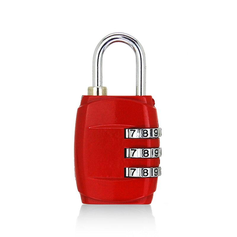 Luggage Travel Lock 3 Dial Travel Padlock Simple Door Lock Password Lock Combination for Luggage Suitcase Baggage Gym Locker: Red