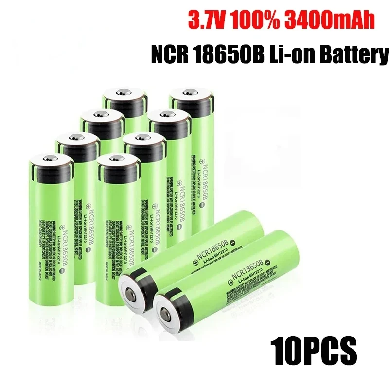 2024New Original NCR18650B 3,7 V 3400 mah 18650 Lithium-Akku Für Taschenlampe Spielzeug Auto Kamera batterien Ladung Batte: Orange