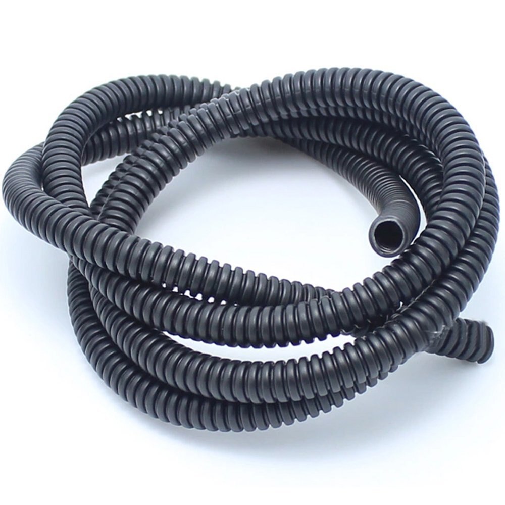 EE support 3m/6m/15m Length 25mm Width Black Split Loom Wire Flexible Tubing Wire Conduit Hose Car Styling