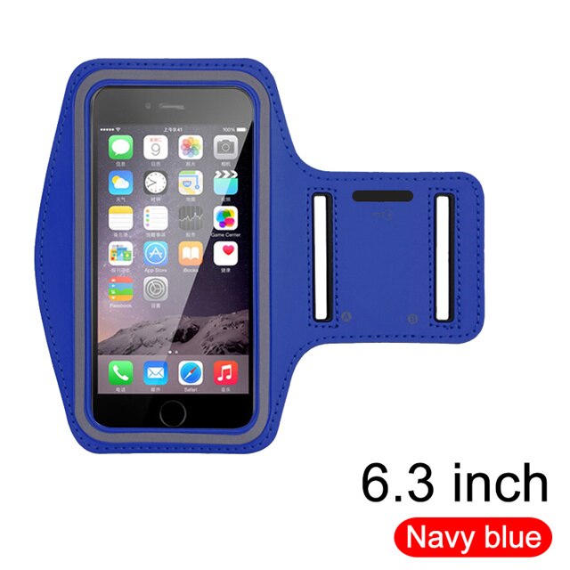 Für Redmi Hinweis 8 6,3 zoll Outdoor-Sport Telefon Cace Für Huawei P30 Lite Gym Lauf Telefon Tasche Arm Band für iPhone 11 6,3 zoll: Navy blue