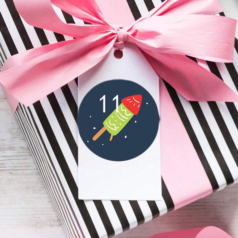 Number Paper Stickers Merry Christmas Stickers Advent Multi-Function DIY Supply Calendar Decor Labels Packaging V2B6