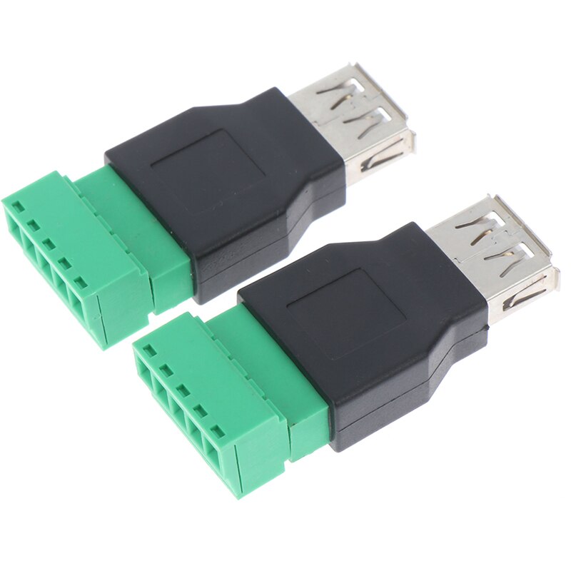 1Pc USB Female To 5P Screw Shield Plug Terminal Adapter Connector