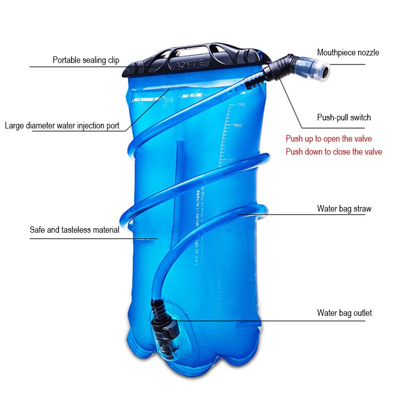 Soft Water Bag Hydration Pack Drinking Running Cycling Camping Bladder for Backpack TT-best