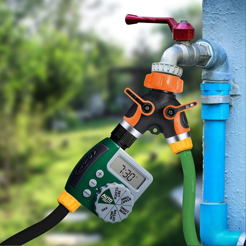 2 Way Garden Hose Splitter, Splitter Valve For Garden Hose With Heavy Garden Hose Outlet Splitter With 2 Washers