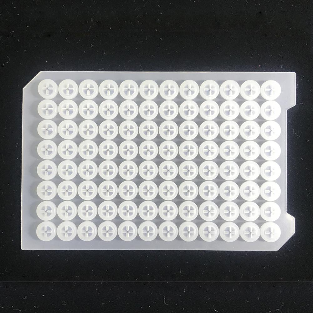 Laboratorieartikler pcr plade silikoneplade eksperimentel prøve hvid "+" formet porøs silikoneplade med åbning