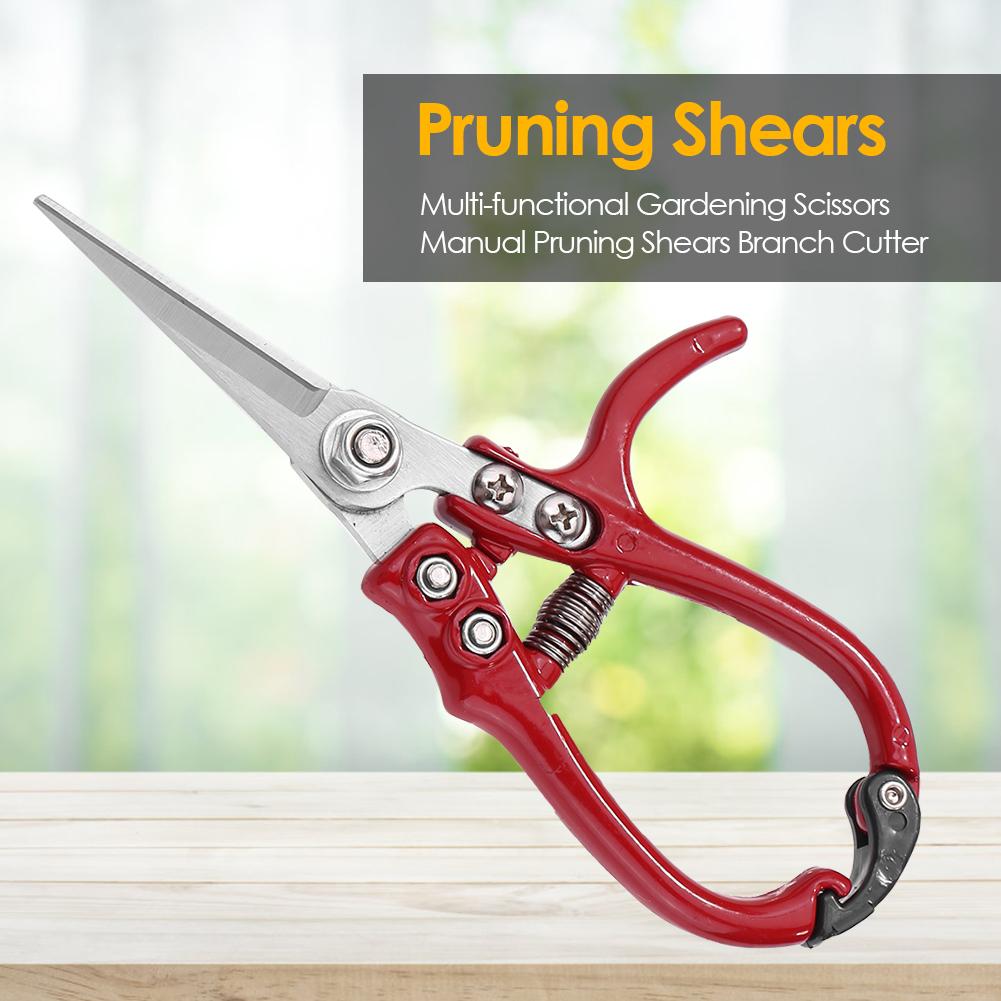 Multi-function Garden Scissors with Safety Buckle Labor-saving Stainless Steel Spring Gardening Pruning Shear Plant Cutter