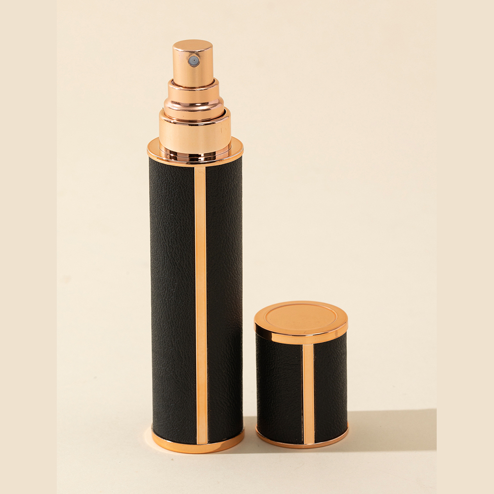 Atomiseur de parfum de voyage étanche de 10ml, mini distributeur de colonnes portable et réapprobable, bouteille intérieure en verre, 1 pièce: Black