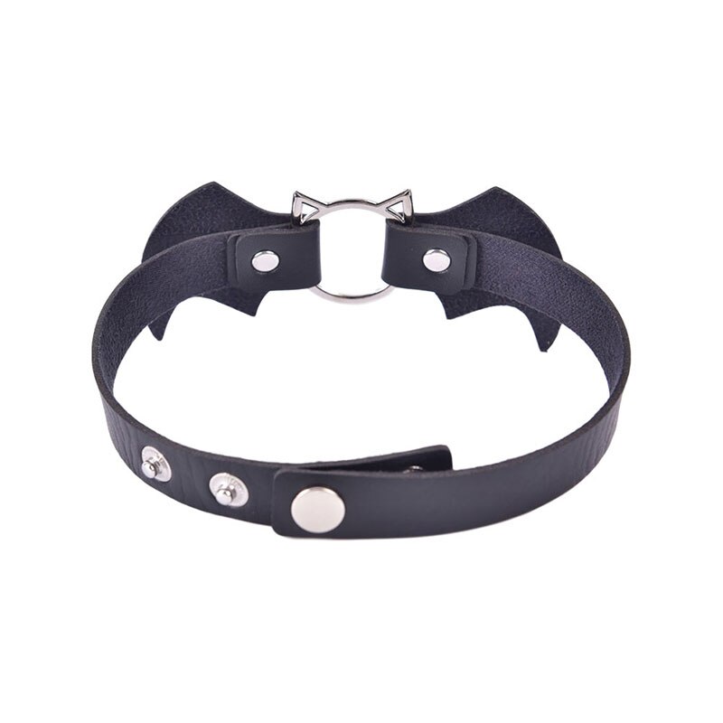 1 Pc PU Leather Choker Gothic Necklace Chain Jewely Accessories Punk Bat Collar Choker Women Necklace Sitaicery Kit