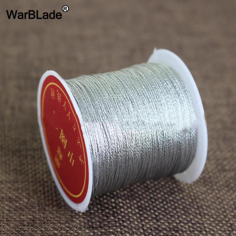 Gold Silver Cord 0.2mm 0.4mm 0.6mm 0.8mm 1mm Nylon Cord Thread String Rope Bead DIY Rope Bead Necklace Bracelet Jewelry Making: Silver / 0.2mm About 100m