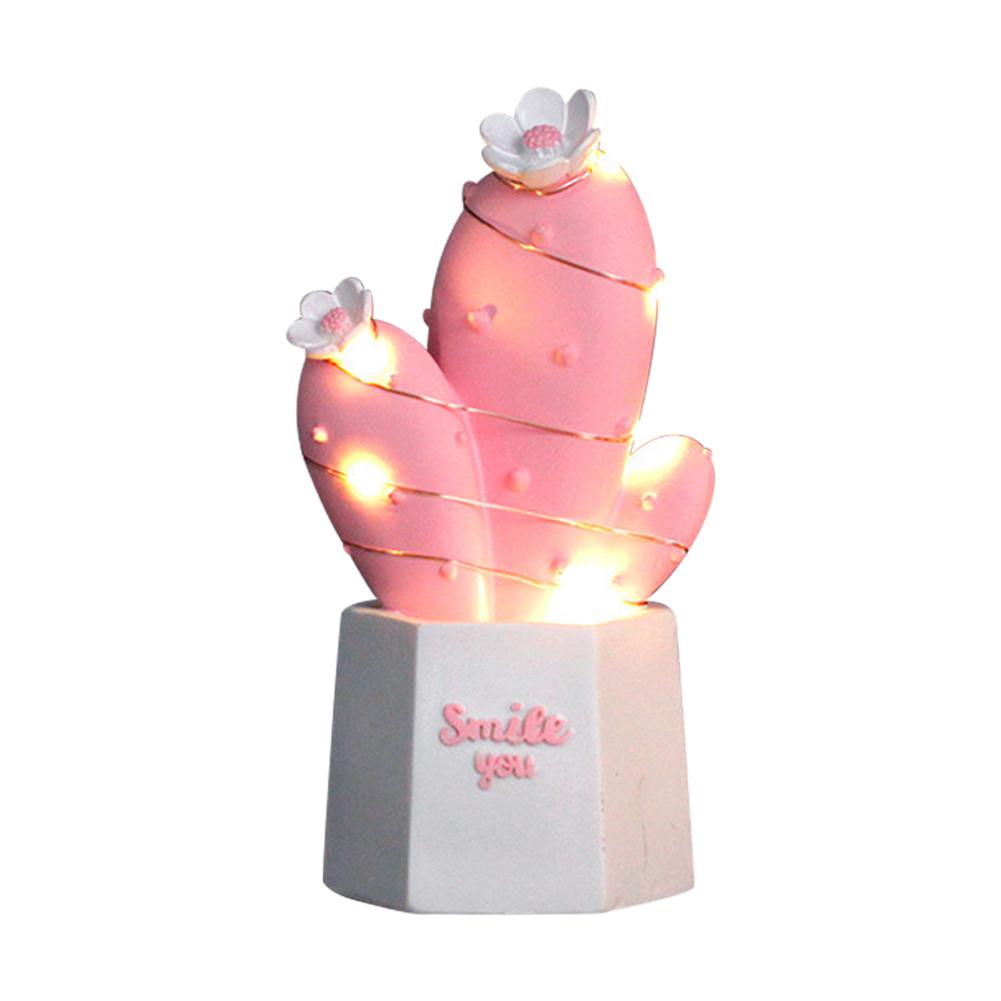 Led Romantische Tafellamp 3D Cactus Groen Roze Lamp Verlichting Night Lights Voor Baby Slaapkamer Decoratie Luminaria Kamer Decor: A