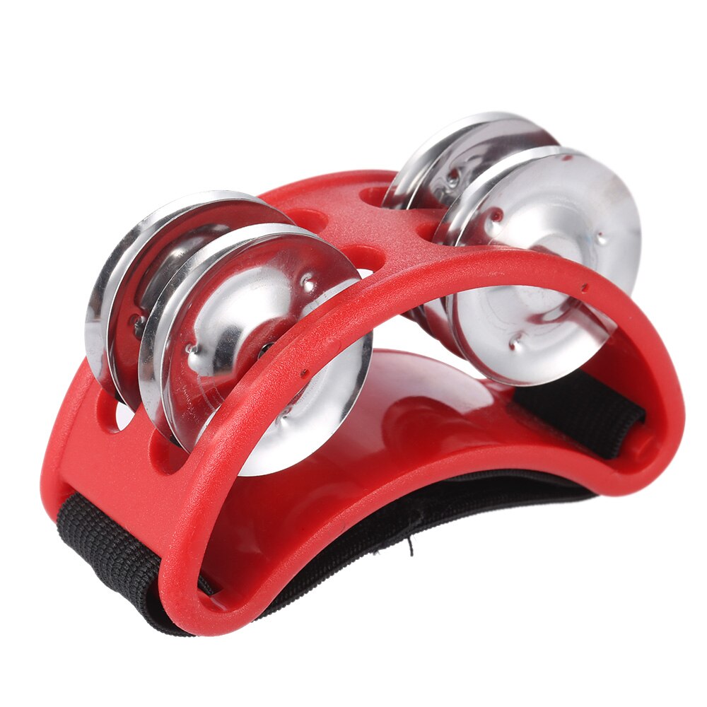 Elliptical Cajon Box Drum Companion Jingle Accessory Percussion Instruments Accessory Hand Foot Davul Tambourine Drum: red