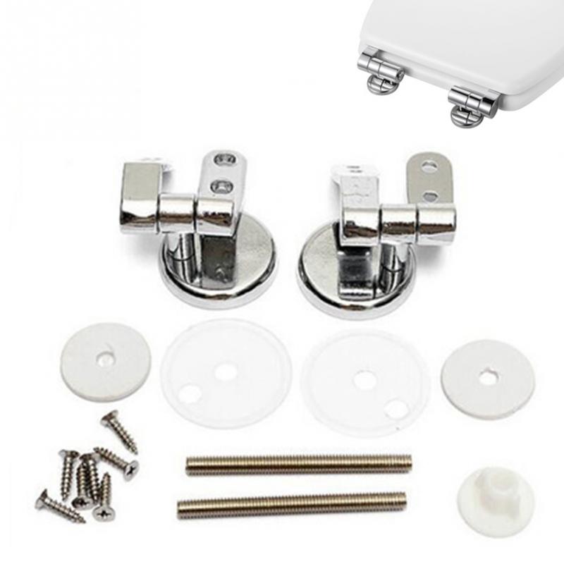 Universal Adjustable Replacement Chrome Toilet Seat Hinge Set Pair With Fittings One Pair Chrome Effect Toilet Seat Hinges